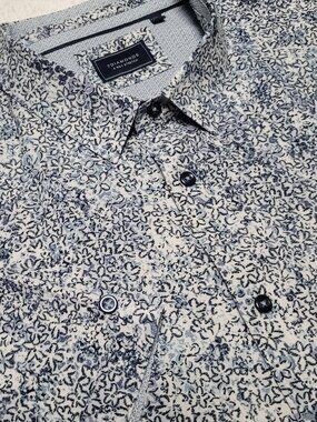 7 Diamonds Floral Shirt XXL Blue Stretch Button Up Casual Modern Fit